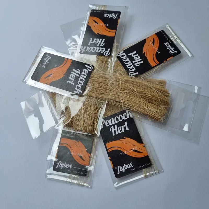 Flybox Peacock Herl Bleached